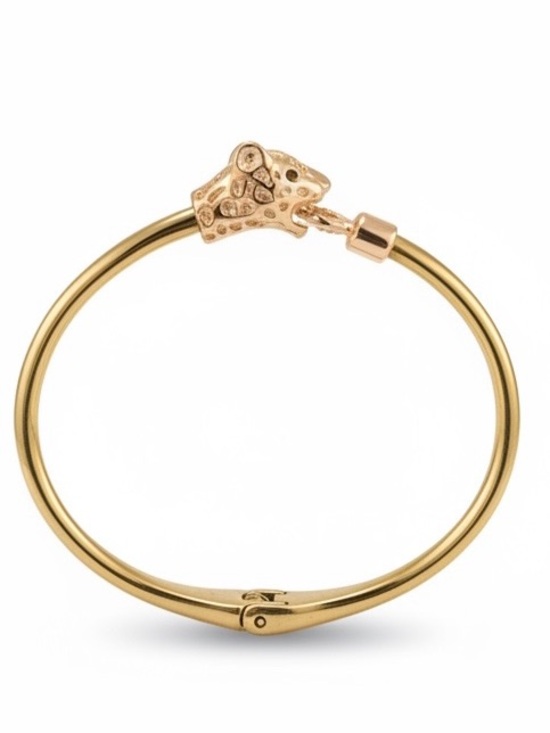 Effy Jewelry - Effy Rose Gold Plated Panther Head Hinged Bangle Bracelet 7”